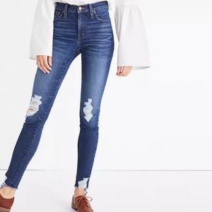 Madewell 9” High Rise Distressed Ripped Jeans